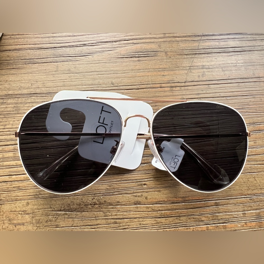 LOFT Dark Lens Aviator Sunglasses